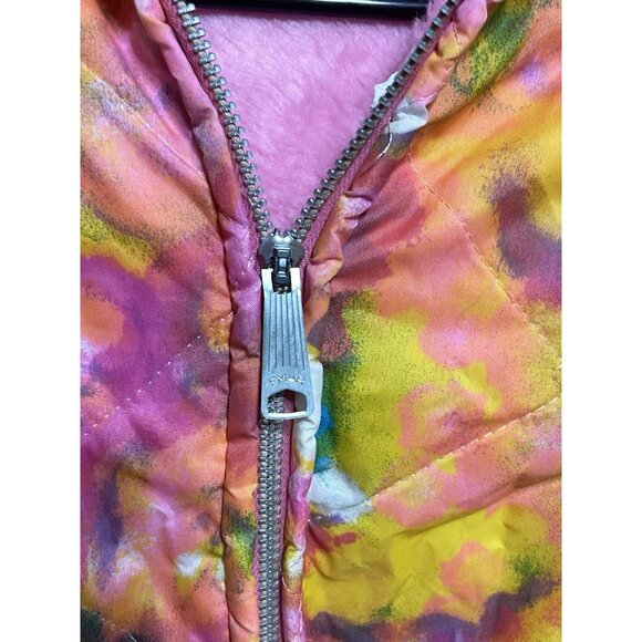 Vintage Suzie Belle Fashion Belted Hooded Lined Child Size 14 Bright Floral Coat - Picture 2 of 14